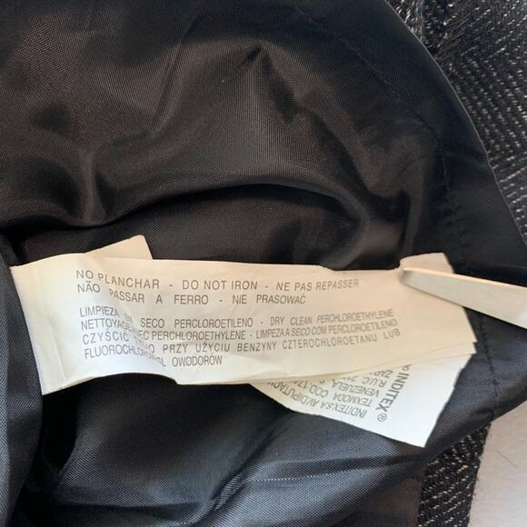 Zara Basic Herringbone Wool Blend Button Front Pocket Pencil Skirt Black Medium - Picture 10 of 15